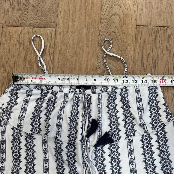 GAP Blue and White Women's Blouse With Tassels Size Medium - Picture 4 of 7